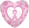 Breast Cancer Hope, Promise, Cure Heart Shaped Pink Mylar Balloon